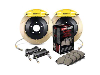 StopTech ST-41 Performance Slotted Coated 2-Piece Rear Big Brake Kit; Yellow Calipers (10-15 Camaro LS, LT)