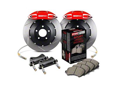 StopTech ST-41 Performance Slotted 2-Piece Rear Big Brake Kit; Red Calipers (10-15 Camaro LS, LT)