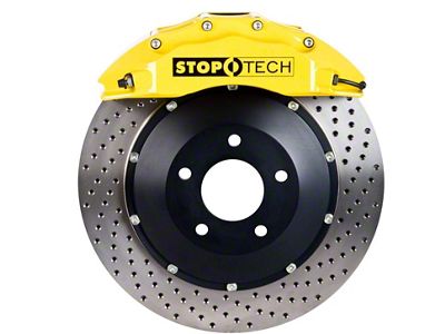 StopTech ST-60 Aero Drilled 2-Piece Front Big Brake Kit; Yellow Calipers (10-15 Camaro LS, LT)