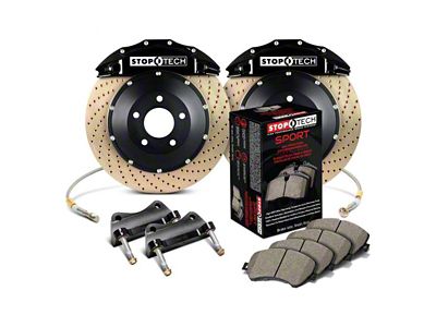 StopTech ST-60 Performance Drilled Coated 2-Piece Front Big Brake Kit with 380x32mm Rotors; Black Calipers (10-15 Camaro SS)