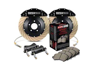 StopTech ST-60 Performance Drilled Coated 2-Piece Front Big Brake Kit with 380x32mm Rotors; Black Calipers (10-15 Camaro SS)