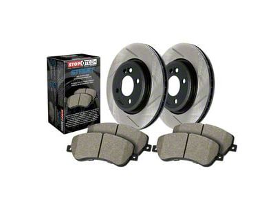 StopTech Street Axle Slotted Brake Rotor and Pad Kit; Front and Rear (16-24 Camaro SS w/ 4-Piston Front Calipers)