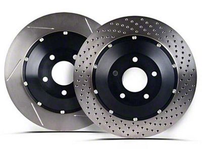 StopTech 2-Piece Zinc Coated AeroRotor and Hat Drilled Rotors; Front Pair (12-15 Camaro ZL1)