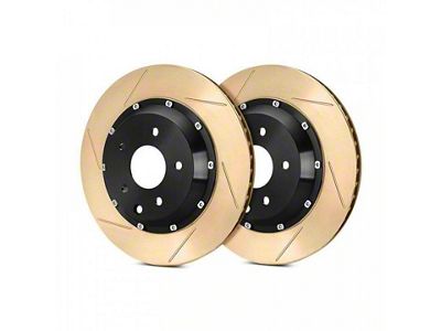 StopTech 2-Piece Zinc Coated AeroRotor and Hat Slotted Rotor; Rear Passenger Side (10-15 Camaro SS; 12-24 Camaro ZL1)