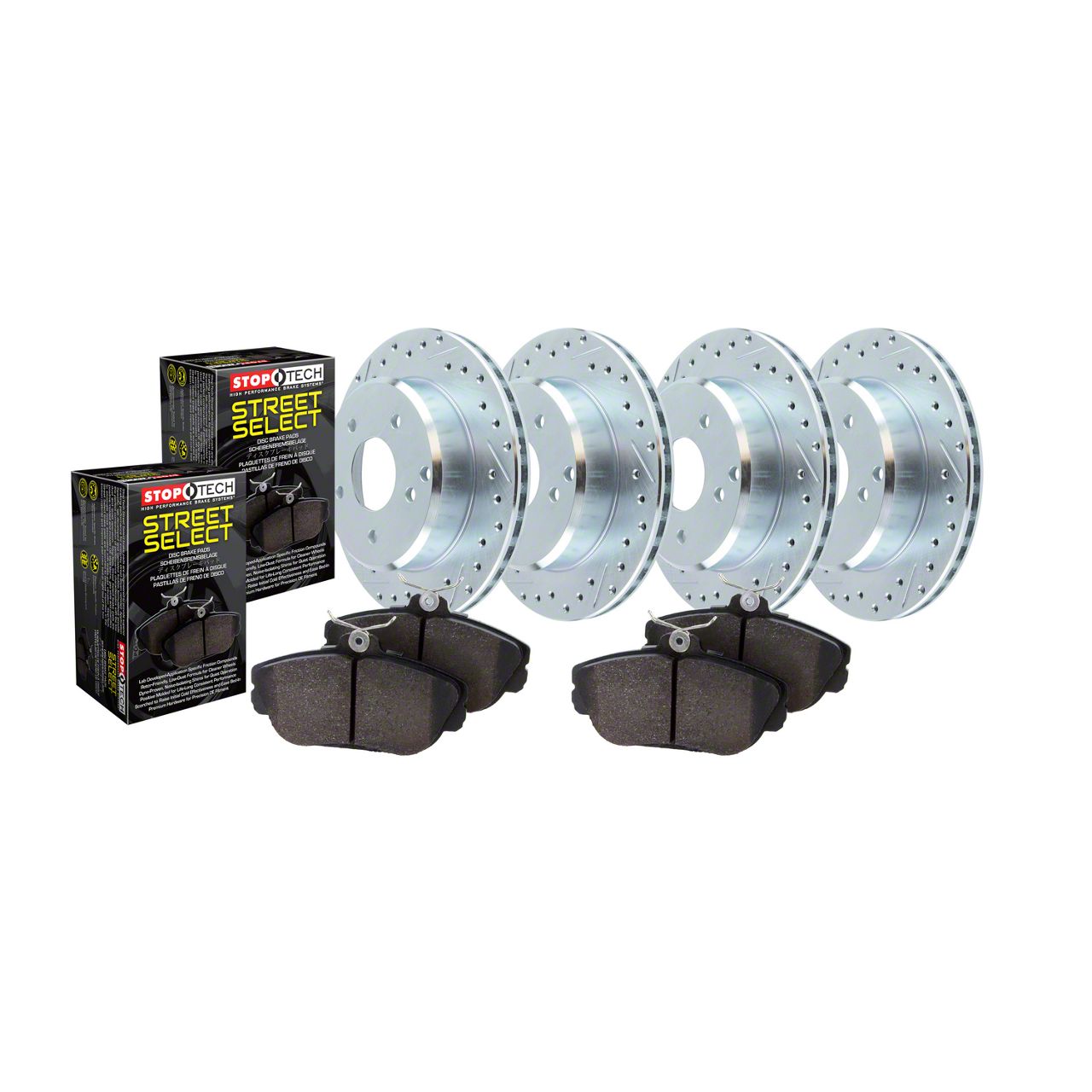 StopTech Challenger Sport Axle Brake Rotor and Pad Kit; Front and Rear