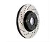 StopTech Sport Cross-Drilled Brake Rotor; Rear Driver Side (09-11 V6 Challenger w/ Solid Rear Rotors; 11-16 V6 Challenger w/ Touring Brakes)