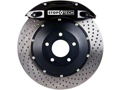 StopTech ST-40 Performance Drilled 2-Piece Front Big Brake Kit; Black Calipers (2009 Challenger R/T)