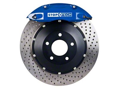 StopTech ST-40 Performance Drilled 2-Piece Rear Big Brake Kit; Blue Calipers (08-15 6.1L HEMI, 6.4L HEMI Challenger)