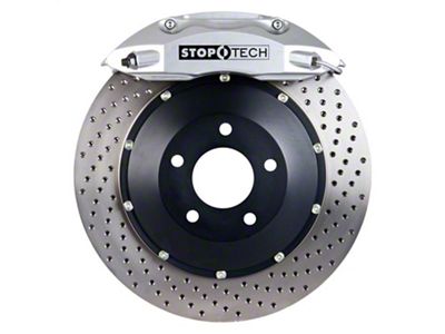 StopTech ST-40 Performance Drilled 2-Piece Rear Big Brake Kit; Silver Calipers (2009 Challenger R/T)