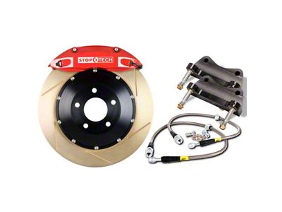 StopTech ST-40 Performance Slotted Coated 2-Piece Front Big Brake Kit with 355x32mm Rotors; Red Calipers (2009 Challenger R/T)