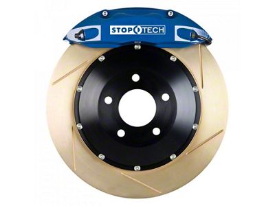 StopTech ST-40 Performance Slotted Coated 2-Piece Rear Big Brake Kit; Blue Calipers (08-15 6.1L HEMI, 6.4L HEMI Challenger)