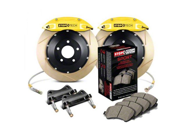 StopTech ST-40 Performance Slotted Coated 2-Piece Rear Big Brake Kit; Yellow Calipers (2009 Challenger R/T)