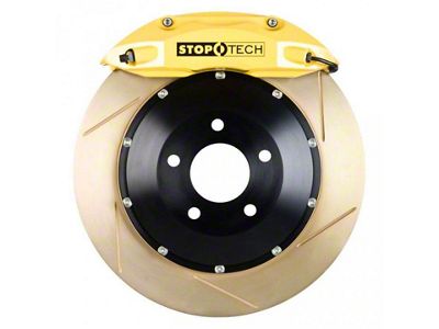 StopTech ST-40 Performance Slotted Coated 2-Piece Rear Big Brake Kit; Yellow Calipers (08-15 6.1L HEMI, 6.4L HEMI Challenger)