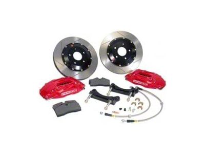 StopTech ST-40 Performance Slotted 2-Piece Rear Big Brake Kit; Red Calipers (08-15 6.1L HEMI, 6.4L HEMI Challenger)