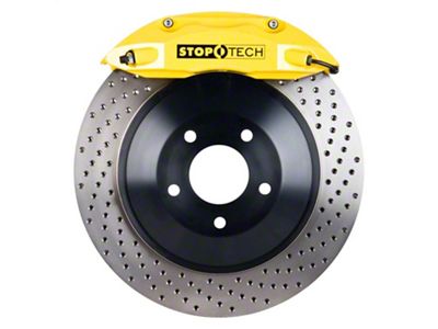 StopTech ST-40 Touring Drilled 1-Piece Rear Big Brake Kit; Yellow Calipers (08-15 6.1L HEMI, 6.4L HEMI Challenger)