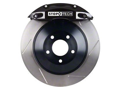 StopTech ST-40 Touring Slotted 1-Piece Rear Big Brake Kit; Black Calipers (08-15 6.1L HEMI, 6.4L HEMI Challenger)