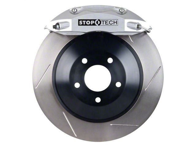 StopTech ST-40 Touring Slotted 1-Piece Rear Big Brake Kit; Silver Calipers (09-15 3.6L, 5.7L HEMI Challenger)