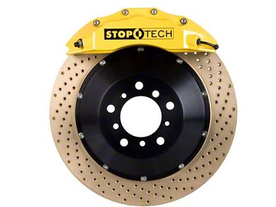 StopTech ST-60 Performance Drilled Coated 2-Piece Front Big Brake Kit; Yellow Calipers (08-15 6.1L HEMI, 6.4L HEMI Challenger)