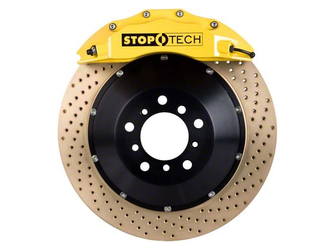 StopTech ST-60 Performance Drilled Coated 2-Piece Front Big Brake Kit; Yellow Calipers (08-15 6.1L HEMI, 6.4L HEMI Challenger)