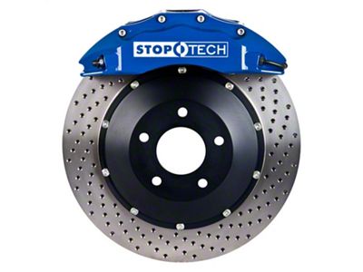 StopTech ST-60 Performance Drilled 2-Piece Front Big Brake Kit; Blue Calipers (08-15 6.1L HEMI, 6.4L HEMI Challenger)