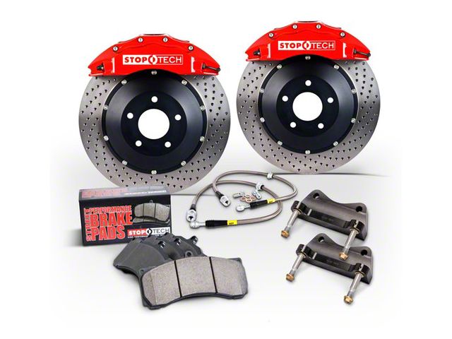 StopTech ST-60 Performance Slotted Coated 2-Piece Front Big Brake Kit; Silver Calipers (08-15 6.1L HEMI, 6.4L HEMI Challenger)