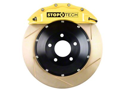 StopTech ST-60 Performance Slotted Coated 2-Piece Front Big Brake Kit; Yellow Calipers (08-15 6.1L HEMI, 6.4L HEMI Challenger)