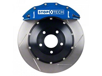 StopTech ST-60 Performance Slotted 2-Piece Front Big Brake Kit; Blue Calipers (08-15 6.1L HEMI, 6.4L HEMI Challenger)