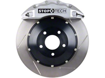 StopTech ST-60 Performance Slotted 2-Piece Front Big Brake Kit; Silver Calipers (08-15 6.1L HEMI, 6.4L HEMI Challenger)