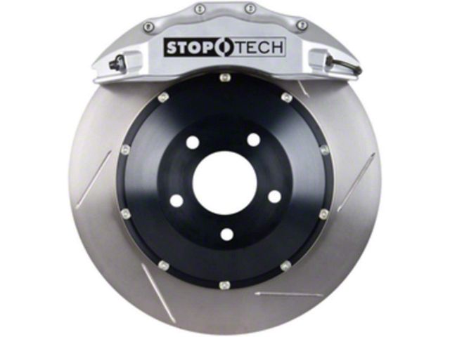 StopTech ST-60 Performance Slotted 2-Piece Front Big Brake Kit; Silver Calipers (08-15 6.1L HEMI, 6.4L HEMI Challenger)