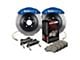 StopTech ST-60 Touring Drilled 1-Piece Front Big Brake Kit; Blue Calipers (08-15 6.1L HEMI, 6.4L HEMI Challenger)