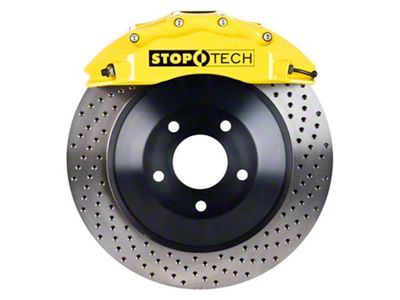 StopTech ST-60 Touring Drilled 1-Piece Front Big Brake Kit; Yellow Calipers (12-15 Challenger w/ 6-Piston Front Calipers)