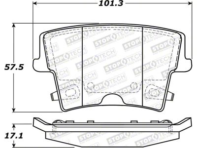 StopTech Street Select Semi-Metallic and Ceramic Brake Pads; Rear Pair (09-11 V6 Challenger w/ Solid Rear Rotors; 12-16 V6 Challenger w/ Touring Brakes; 17-23 V6 Challenger)