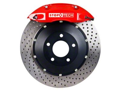 StopTech ST-40 Performance Drilled 2-Piece Rear Big Brake Kit; Red Calipers (06-15 6.1L HEMI, 6.4L HEMI Charger)