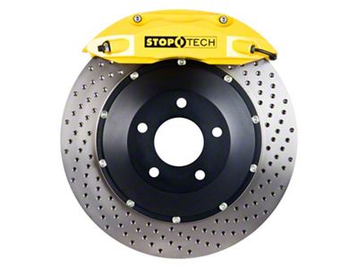 StopTech ST-40 Performance Drilled 2-Piece Rear Big Brake Kit; Yellow Calipers (06-15 6.1L HEMI, 6.4L HEMI Charger)