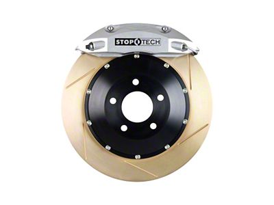 StopTech ST-40 Performance Slotted Coated 2-Piece Front Big Brake Kit; Silver Calipers (06-11 5.7L HEMI, V6 Charger)