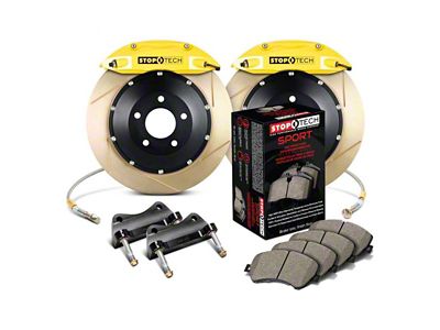 StopTech ST-40 Performance Slotted Coated 2-Piece Rear Big Brake Kit; Yellow Calipers (06-09 5.7L HEMI, V6 Charger)
