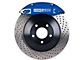 StopTech ST-40 Touring Drilled 1-Piece Rear Big Brake Kit; Blue Calipers (06-10 Charger SRT8)