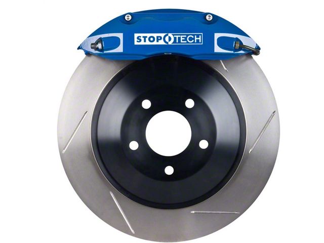 StopTech ST-40 Touring Slotted 1-Piece Rear Big Brake Kit; Blue Calipers (06-10 Charger SRT8)