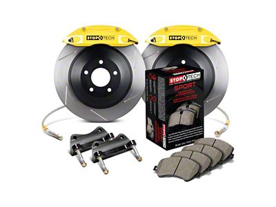 StopTech ST-40 Touring Slotted 1-Piece Rear Big Brake Kit; Yellow Calipers (06-10 3.5L, 5.7L HEMI Charger)