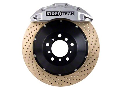 StopTech ST-60 Performance Drilled Coated 2-Piece Front Big Brake Kit; Silver Calipers (06-15 6.1L HEMI, 6.4L HEMI Charger)