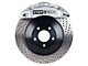 StopTech ST-60 Touring Drilled 1-Piece Front Big Brake Kit; Silver Calipers (06-14 Charger SRT8)