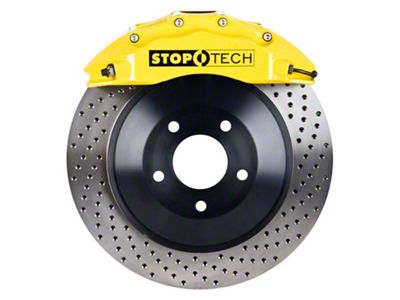 StopTech ST-60 Touring Drilled 1-Piece Front Big Brake Kit; Yellow Calipers (12-15 Charger w/ 6-Piston Front Calipers)