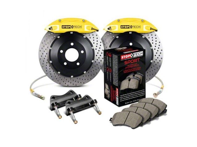StopTech ST-40 Performance Drilled 2-Piece Rear Big Brake Kit with 355x32mm Rotors; Yellow Calipers (06-11 Corvette C6)