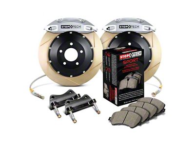 StopTech ST-40 Performance Slotted Coated 2-Piece Front Big Brake Kit with 355x32mm Rotors; Silver Calipers (06-13 Corvette C6)