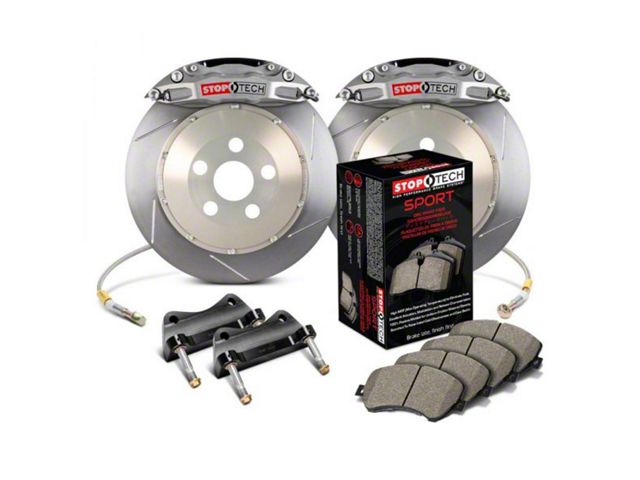 StopTech ST-40 Trophy Sport Slotted 2-Piece Rear Big Brake Kit with 355x32mm Rotors; Silver Calipers (06-11 Corvette C6)