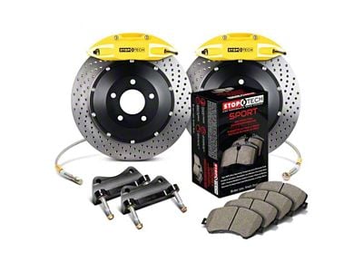 StopTech ST-41 Performance Drilled 2-Piece Rear Big Brake Kit with 355x32mm Rotors; Yellow Calipers (14-15 Corvette C7 w/ Z51 Brake Package)