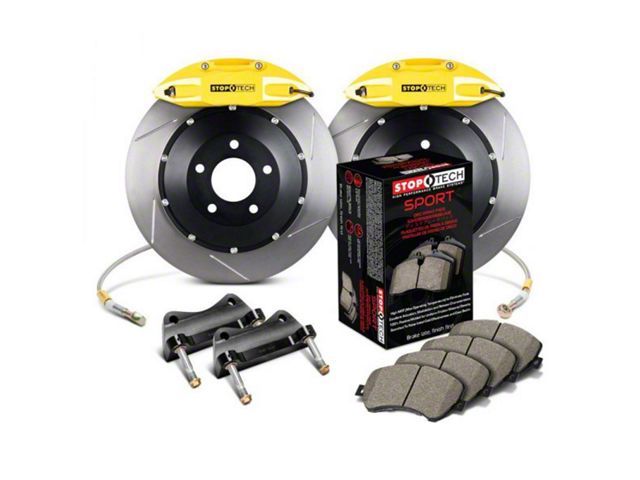 StopTech ST-41 Performance Slotted 2-Piece Rear Big Brake Kit with 355x32mm Rotors; Yellow Calipers (14-15 Corvette C7 w/ Z51 Brake Package)