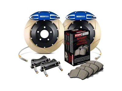 StopTech ST-41 Performance Slotted Coated 2-Piece Rear Big Brake Kit with 355x32mm Rotors; Blue Calipers (14-15 Corvette C7 w/ Z51 Brake Package)