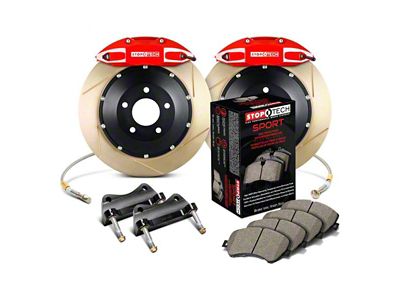 StopTech ST-41 Performance Slotted Coated 2-Piece Rear Big Brake Kit with 355x32mm Rotors; Red Calipers (14-15 Corvette C7 w/ Z51 Brake Package)