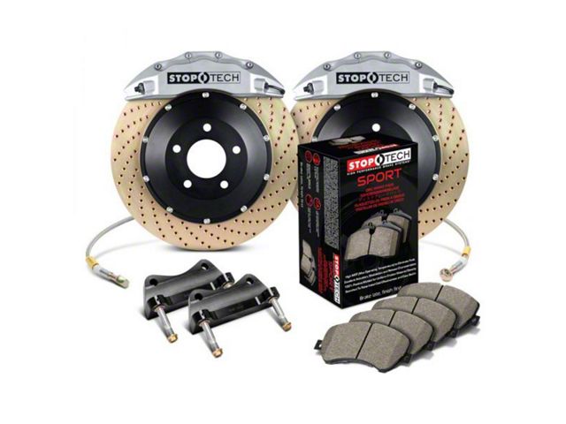 StopTech ST-60 Performance Drilled Coated 2-Piece Front Big Brake Kit with 355x32mm Rotors; Silver Calipers (97-04 Corvette C5)